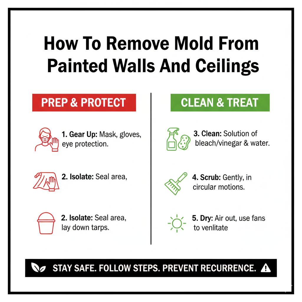 Removing Mold and mildew from Painted Walls and Ceilings