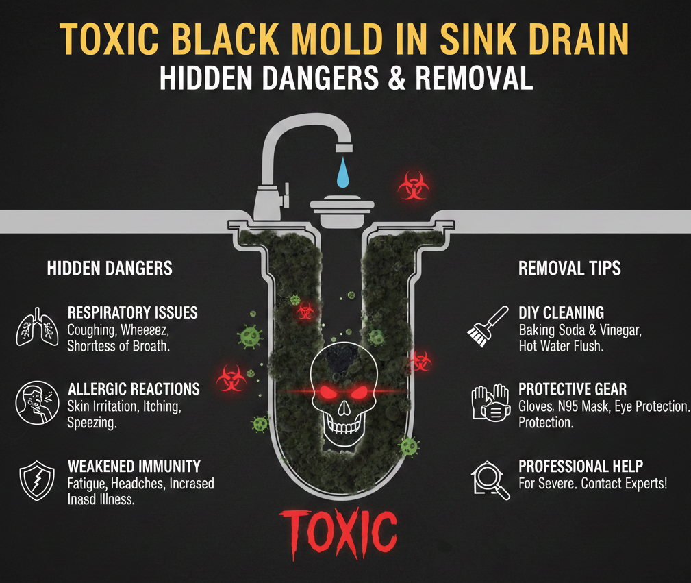mold in sink drain dangerous toxic